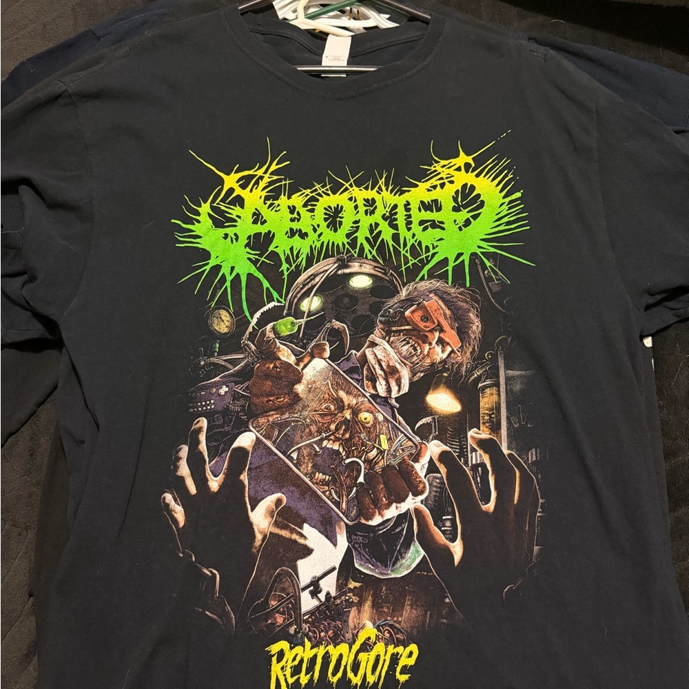Aborted Retrogore Graphic T-Shirt - Black and Green